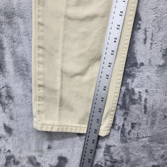 Lands End Jeans Womens 8T TALL Pale Yellow High Rise Straight Leg Classic Casual - Picture 10 of 12